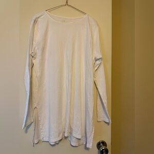 J. Jill Perfect 100% Pima Cotton White Crew Neck Tunic Size L UGC